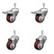 Service Caster 3.5 Inch SS Maroon Poly 3/8 Inch Threaded Stem Caster Total Lock Brake SCC, 2PK SSTSTTL20S3514-PPUB-MRN-381615-2-S-2 - alternate 1